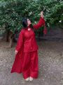 Sleeves Work Short Kurti Farshi Shalwar with Dupatta 3-Piece Casual Dresses for Women. 