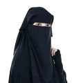 Double Layered Black Abaya Niqab - Breathable Fabric Hijab Naqab for Women and Girls. 