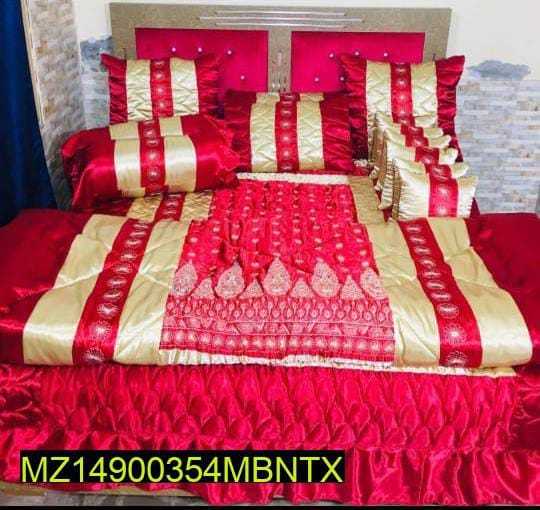 14 Pcs Malai Silk Printed Double Bed Razai Sets