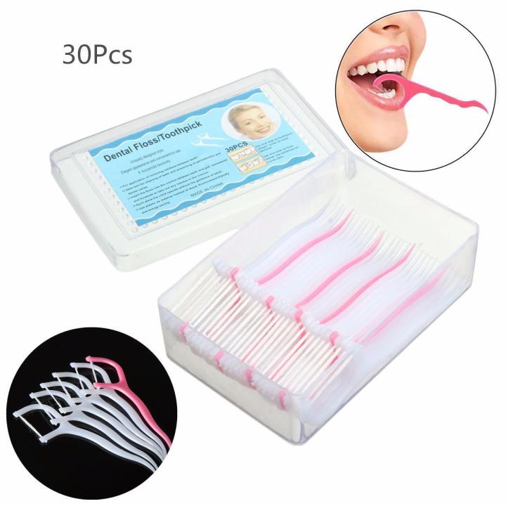 25Pcs Dental Floss Sticks Teeth Plaque Remover Interdental 2 In 1.(PACK OF 2)