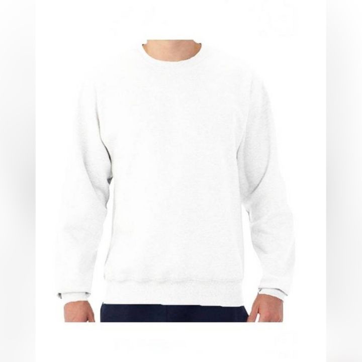 Jack Beos Plain Cotton Sweatshirt For Men - White