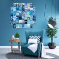 Customize Your Blue Theme 50 Design poster Aesthetic Posters Wall Collage Kit--Set of 50 Pictures, 4x6 inch ，These modern wall decor. 