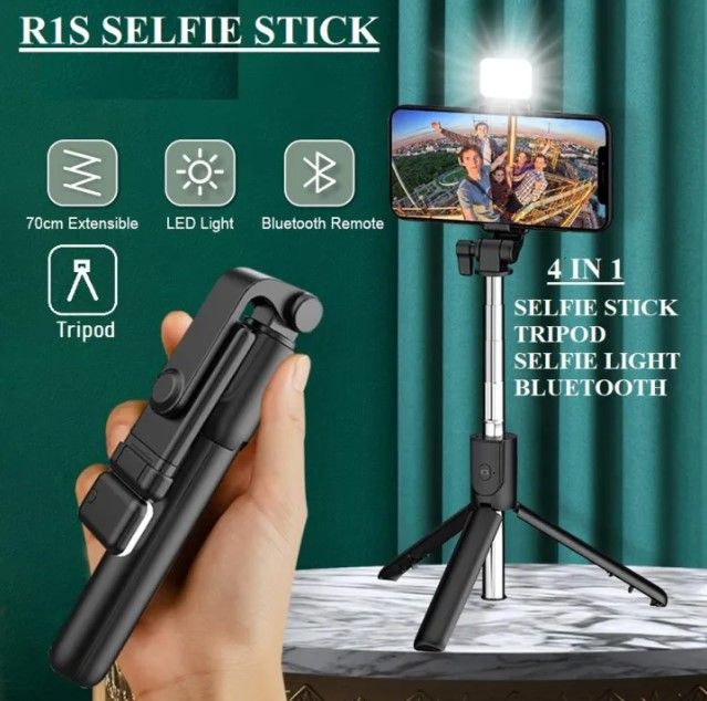 Capture every moment flawlessly with the | Wireless | Ris 3 in 1 | Selfie Stick | Tripod Stand | featuring an extendable design | built in light and Bluetooth remote | Perfect for iPhone | mobile streaming  and vlogging on the go | Daraz 11|11 | 12|12 sal