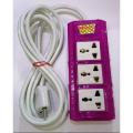 MILLAT Power Extension with 9 Sockets (6 simple + 3 universal sockets) with 3 meters long Copper wire - Made by Millat. 
