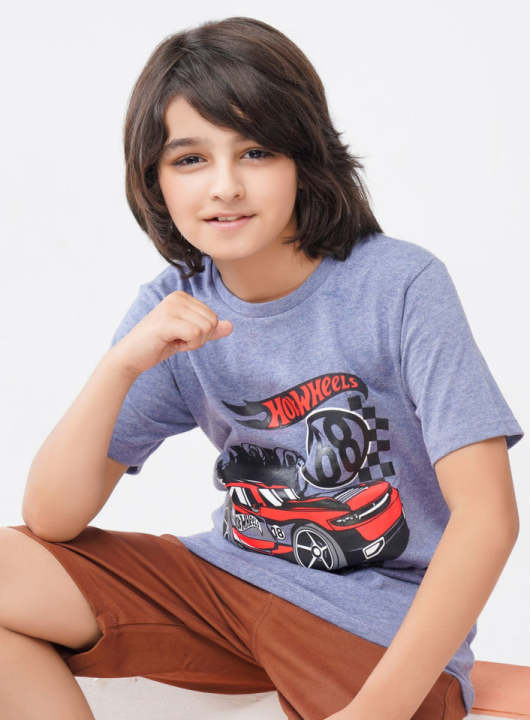 Bouncybears%20BTS001E%20Hot%20wheels%20Printed%20Graphic%20T-Shirt%20for%20boys%209-12%20months%20to%209-10%20-%20Image%202