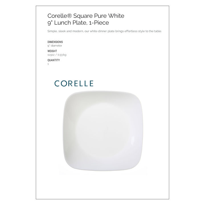 Corelle%C2%AE%20Square%20Pure%20White%20Crockery%20Plates%20(Open%20Stock)%20-%20Image%206