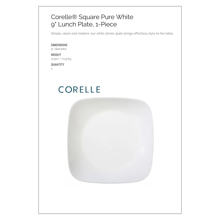 Corelle%C2%AE%20Square%20Pure%20White%20Crockery%20Plates%20(Open%20Stock)%20-%20Image%206