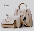 3-PC Ladies bags Handbag Set - Soft PU Leather Tote, Crossbody & Clutch Bags. 