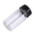 1pcs 20ml small lab glass vials bottles clear containers with black screw cap. 