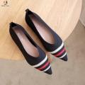 Women Pointy ballet fly knit upper ladies pumps flat shoes. 