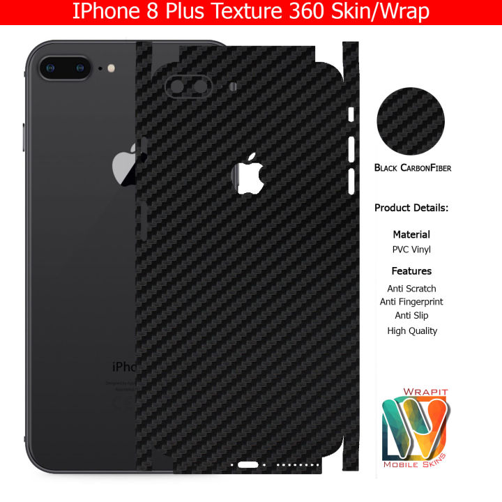 For%20Iphone%208%20Plus%20Skin/Wrap%20360%20Protection%20Carbon%20fiber/%20Matte/%20Transparent/%20Leather%20Back%20And%20Sides%20Included%20Camera%20Skin%20-%20Image%202