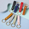 Wholesale PU Leather Key Chain Woman Man Luxury Business Gift Custom Company Logo Advertisement Simpe Fashion Car Key Strap Gift. 