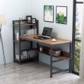 Computer Table 4 Tier Storage Shelves Student Study with Bookshelf Modern Wood Desk Gaming PC Laptop Desk Work Table. 