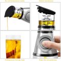 Premium Glass Oil and Vinegar Dispenser, Kitchen Oil Pourer, Clear Glass Oil Bottle with Scale, 500ml. 