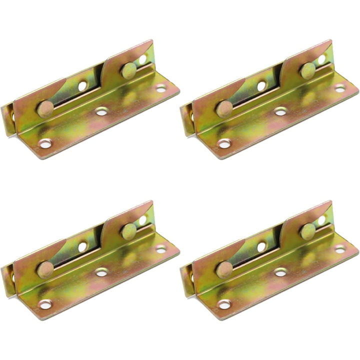 4 Sets Metal Bed Bracket Bed Frame Fixing Connecting Furniture Rail Hook Brackets Hinge Fitting Connector Lock Hardware