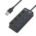 USB 3.0 Hub 4 Ports High Speed usb 3.0 port Hub Splitter Fast Data Transfer USB Hub Extender Extension Connector Compatible Windows PC / Mac / Surface Pro / Laptop / Printer / Mobile HDD / LED Light USB HUB. 