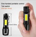 Portable Mini Led Flashlight Zoom Torch Built In Battery USB Rechargeable Lamp Adjustable Retractable Penlight For Outdoor Zoomable Tourch Metal COB Flash Light Tourch | Mini LED Flash Light | Rechargeable Small LED Work Flash Tourch Light Lucky LED Recha. 