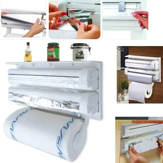 Preservative Paper new Triple Paper Dispenser Preservative Film Rack Cloth Paper Foil ...