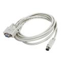 DB9P to 8P Mini Din RS232 Download Cable White 8.2 Ft for PLC DVP-EH. 