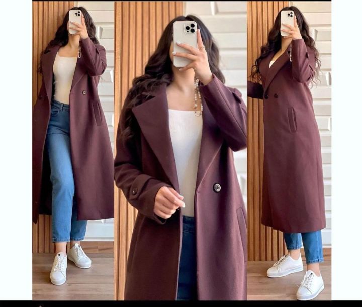 Casual%20Wear%20College%20Wear%20Hello%20Women's%20Winter%20Popular%20One%20Button%20Double%20Fleece%20Long%20Coat%201%20Piece%20Women's%20Fashion%20-%20Image%206