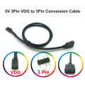 1pc 5V 3Pin VDG to 5V 3Pin ARGB SYNC Adapter Cable for Gigabyte Motherboard SYNC PC Chassis Cooling Fans Accessories. 