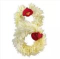 Artificial Gajra Flower kangan for Wedding Jewellery - Reuseable - White with Red Flower- Pack of 2. 