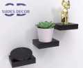 Floating Shelves, Wall Decor for Bedroom, Kitchen, Bathroom or Office Space, Set of 3 (Black). 