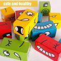 Emoji Wooden Puzzle Expression Cube, Magic Building Blocks Montessori Expressions Cubes IQ Educational Puzzles, SUMAIRS Puzzle Toys Gift for Kids. 