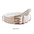 Double Pin Buckles Cowgirl Cowboy Star Hole Buckles Belt for Women Men. 