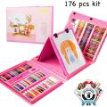 176 Pcs/Set Children Painting Set Drawing Tool Brush Elementary Water Color Pen for Art Markers Educational Learning with Easel. 