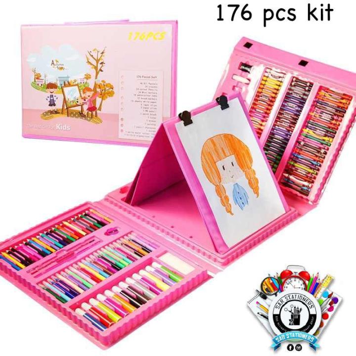 176%20Pcs/Set%20Children%20Painting%20Set%20Drawing%20Tool%20Brush%20Elementary%20Water%20Color%20Pen%20for%20Art%20Markers%20Educational%20Learning%20with%20Easel%20-%20Image%202