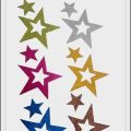 10 pcs (Big Star with small) Colorful Self Adhesive Star Shape Foam Glitter Stickers. 
