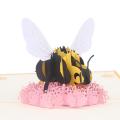 Bee Flower 3D Pop Up Paper Greeting Card Thanksgiving Birthday Gift. 
