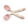 Good Quality Baby Silicon Spoons and Forks Set for Self-Feeding, Silicone Bendable Handle, Easy Grip Heat-Resistant, Self-feeding Flatware Sets for Kids. 
