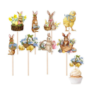 8Pcs Cute Chick Egg Style Cupcake Topper Easter Festival Birthday Baby Shower Decorations Set Kit. 
