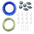 Fishing Hand Caster Tackle With 24 Hooks, 6 Piece Weight, 500 Yards 15 LB. 