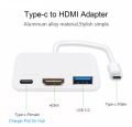 USB Type-C 3.1 Gen to USB-C + 4K HDMI + USB 3.0 MacBook Pro Adapter Cable 3 in 1 Video Converter Solution For Laptop MacBook Smartphone Mobile Tablet LED TVs Projector Desktop Gaming PC Computer Monitors Keyboard & Mouse. 