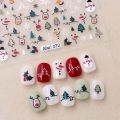 Snowman Women Snowflake Santa Claus Manicure Accessories Cartoon Cat Cartoon Nail Stickers Bears Nail Decals Christmas Nail Stickers Nail Art Decorations. 