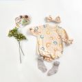 Winter Baby Bodysuits with Headband Cotton Newborn Baby Clothing Cute Long Sleeve Bodysuit for Baby. 