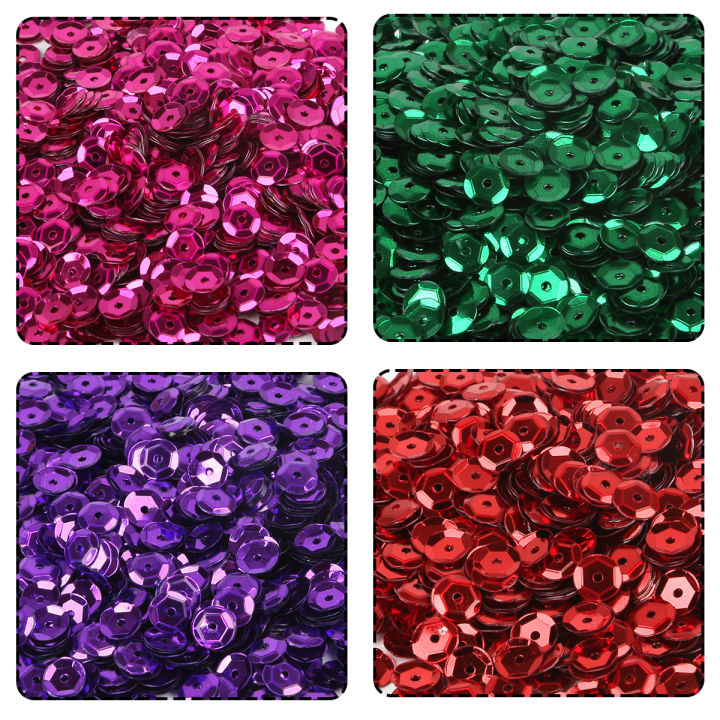 New Colors 1200pcs(20g) 6mm Sequin PVC Flat Round Loose Sequins Paillettes Sewing Wedding Craft Women Garments Accessories