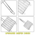 High Standard Stainless Steel BBQ Grill Basket - Portable Chef's Choice for Grilling Kebabs, Chicken, Vegetables, Fish, and Shrimp - Includes Bonus Grill Mat. 