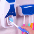 Hot Sale 2PC Automatic Toothpaste Dispenser Wall Mount Dust-proof Toothbrush Holder Wall Mount Bathroom Accessories Set Squeezer. 