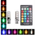 CAR PARKING LIGHT MULTI RGB LED Bulb With Remote Controller SMD RGB T10 LED. 