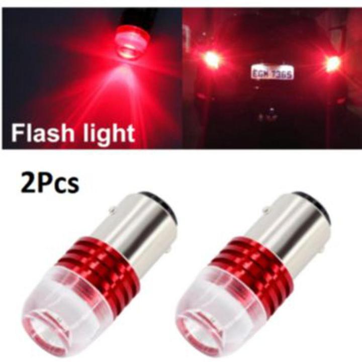 2Pcs Red 1157 2357 Strobe Flashing LED Projector Bulbs For Car Tail Brake Lights Auto Turn Signal Lamp Bulb