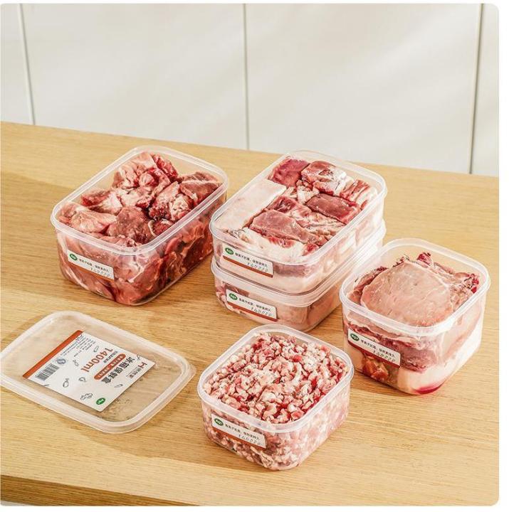 700/900/1000/1400Ml Transparent Food Storage Container With Lid Preservation Refrigerator Frozen Meat Fruit Storage Box Kitchen Household Supplies 1Pcs