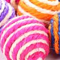 2Pcs Pet Cat Kitten Rope Weave Ball Molar Playing Chew Scratch Catch Toy. 