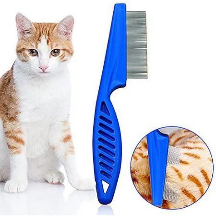 Flea Comb For cats and dog -rubber grip-multicolor