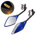 Motorcycle Bike Mirror Indicator Light Led Rearview Turn Signal (Blue). 