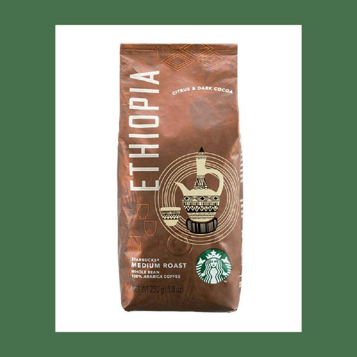 Starbucks Ethiopia Medium Roast Whole Bean 100% Arabica Coffee 250 Grams