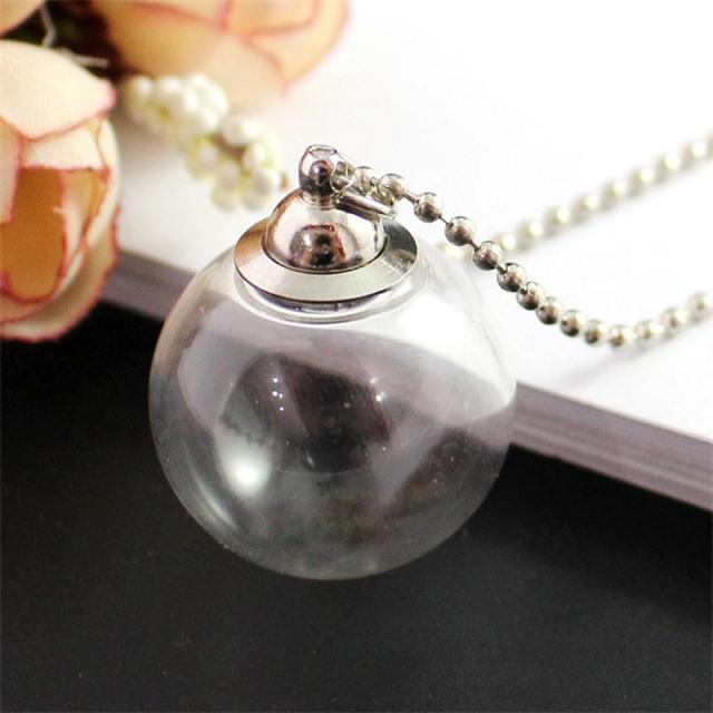 2pcs Hollow Fillable Glass Locket Hair Locket Keepsake Locket Necklace Urn Necklace For Cremation Ashes Of Loved One